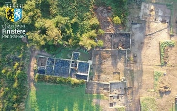 Découverte du site de fouille archéologique, Villa romaine de Keradennec
